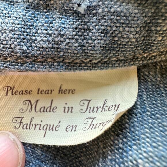 See the Magic Denim Tunic Shirt MEDIUM Overdye Oversize Unique Upcycled Chambray - Picture 7 of 9